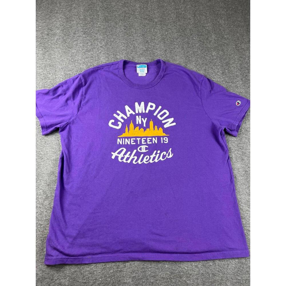 Champion New York 19 Athletics Purple T-Shirt Size 2XL